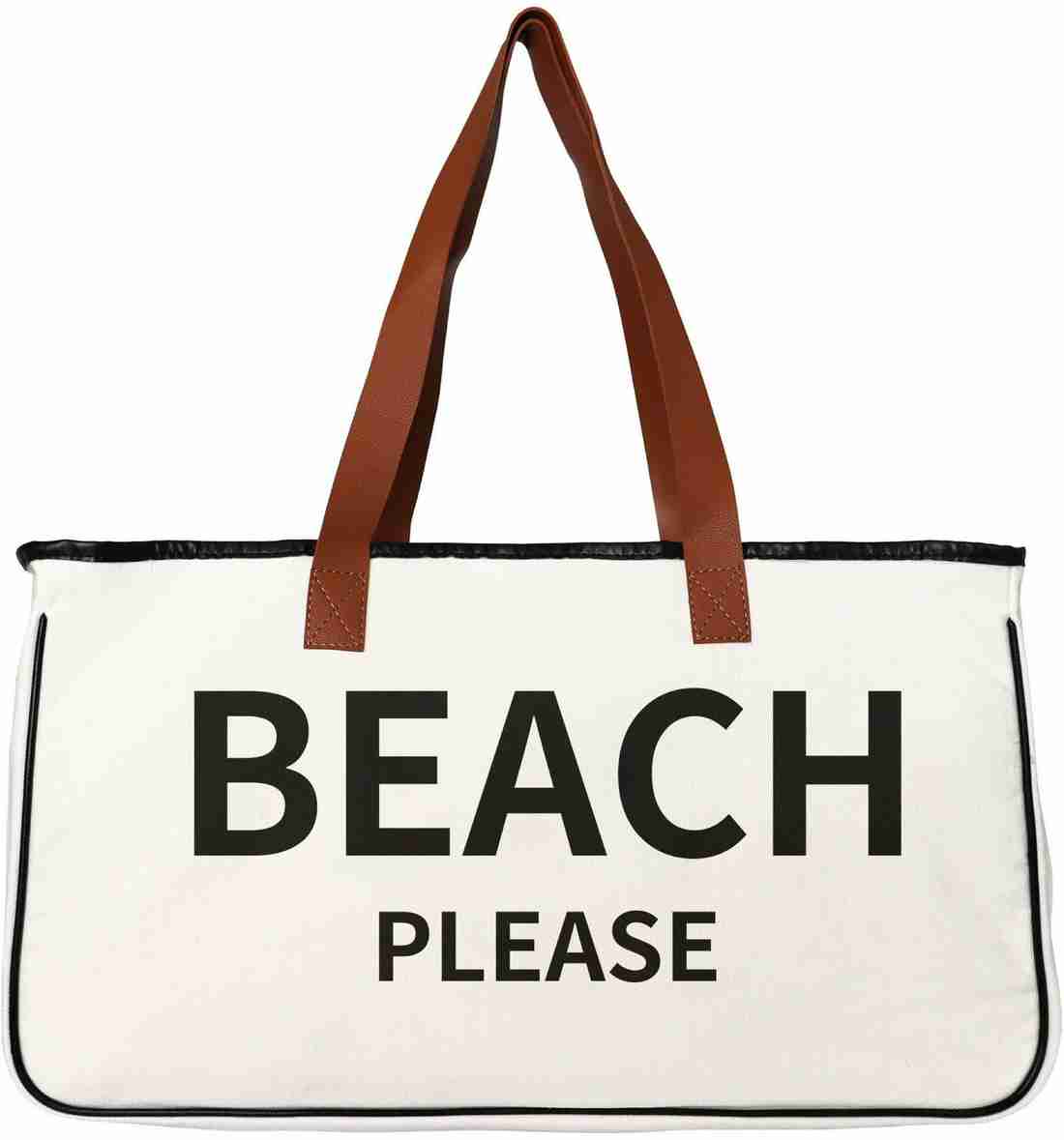 Belle Mode Beach Please Bag with Leather Handle, Extra Large Waterproof Beach Bag for Women