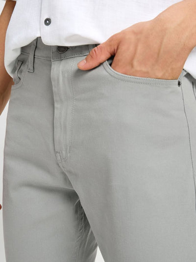 Men's Elephant Grey Regular Fit Cotton Trousers – Stylish Everyday Wear