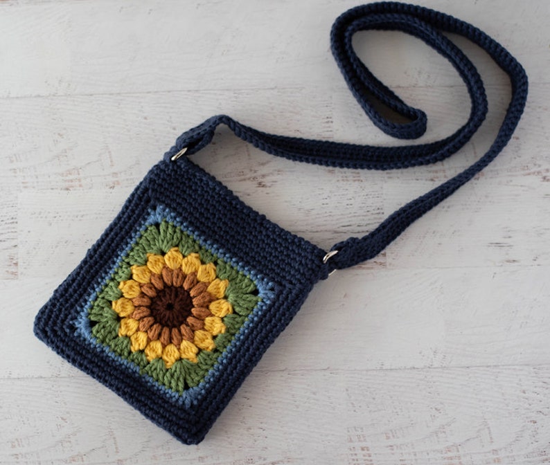 Belle Mode Handmade Crochet Cotton Sunflower Shoulder Bag