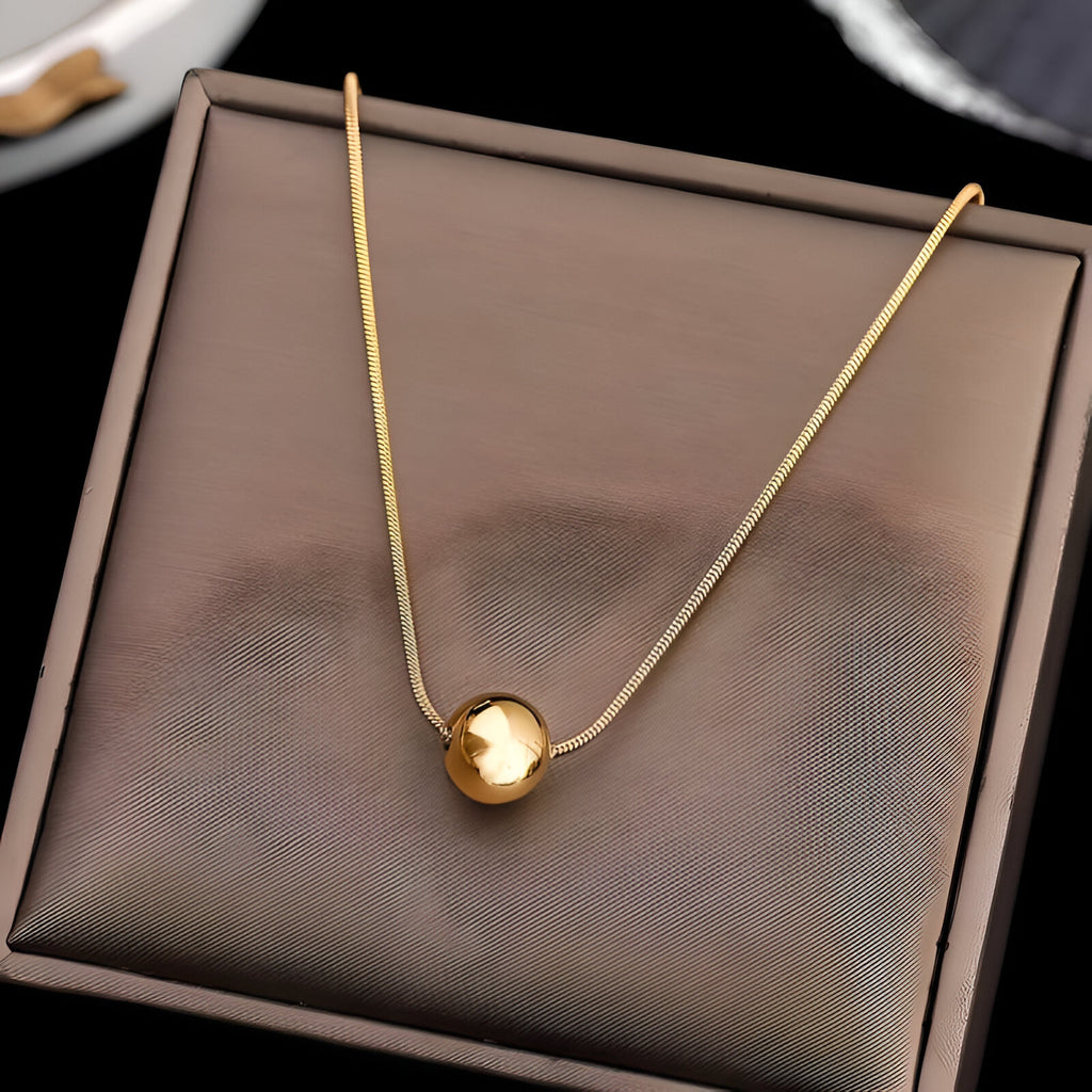 Simple Ball Pendant Stainless Steel Necklace