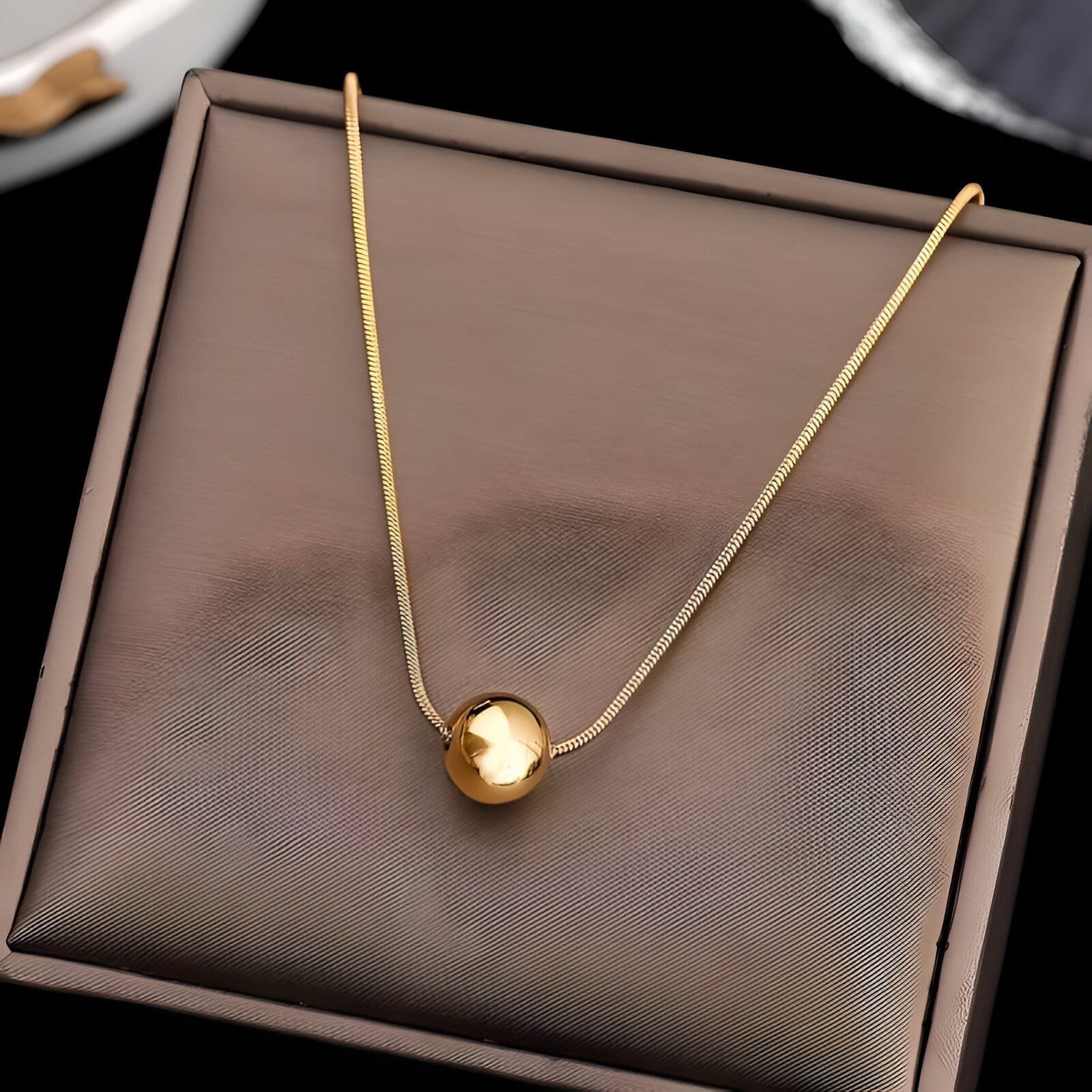Simple Ball Pendant Stainless Steel Necklace