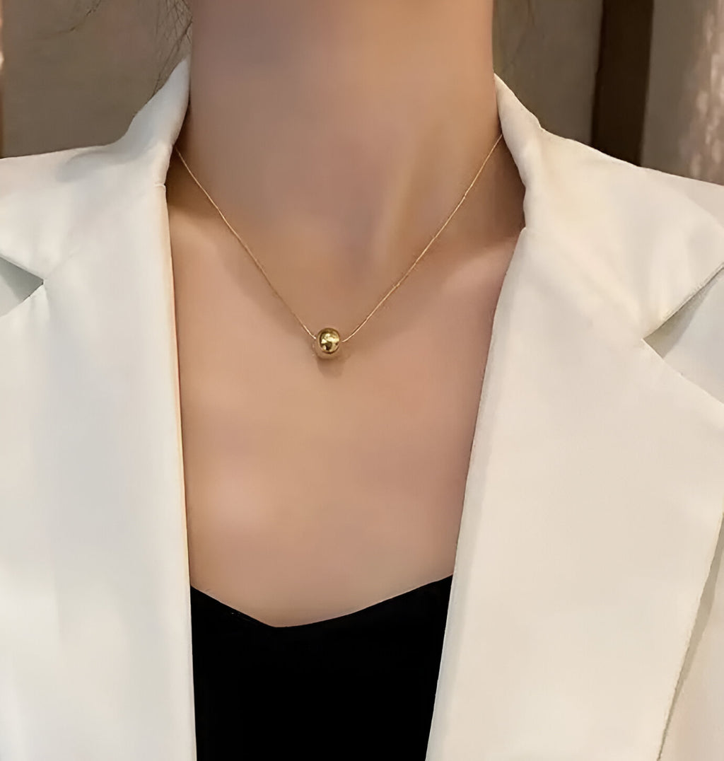 Simple Ball Pendant Stainless Steel Necklace