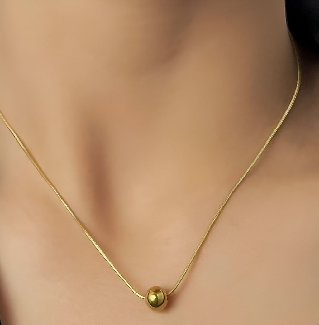 Simple Ball Pendant Stainless Steel Necklace