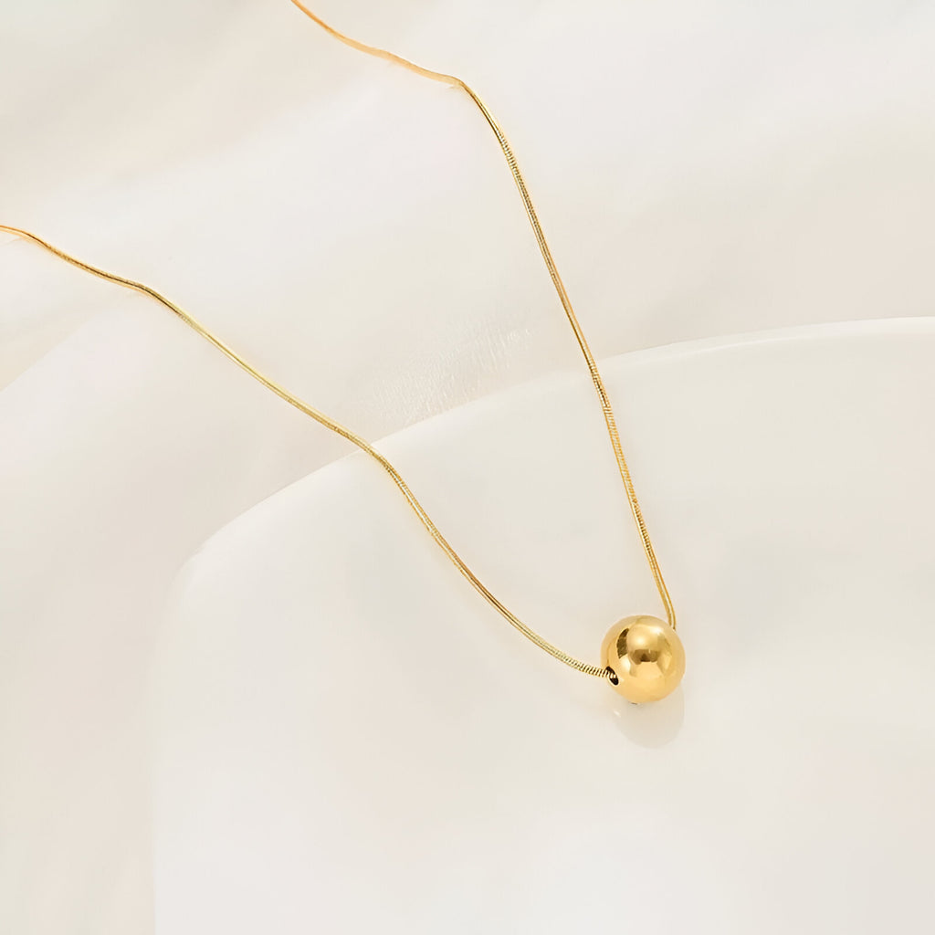 Simple Ball Pendant Stainless Steel Necklace