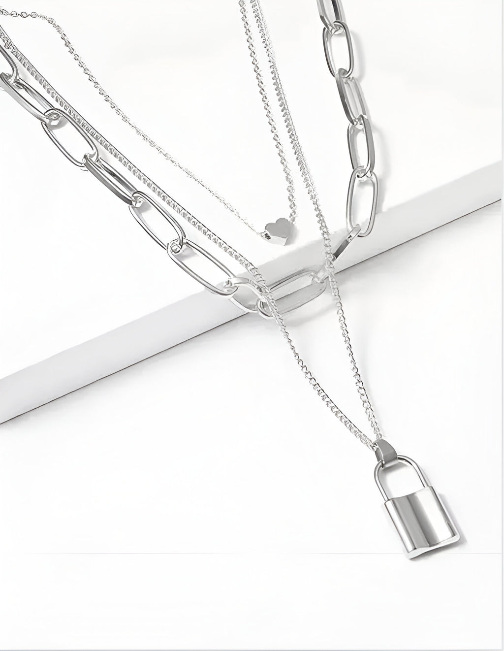 Silver Plated Three layered Necklace