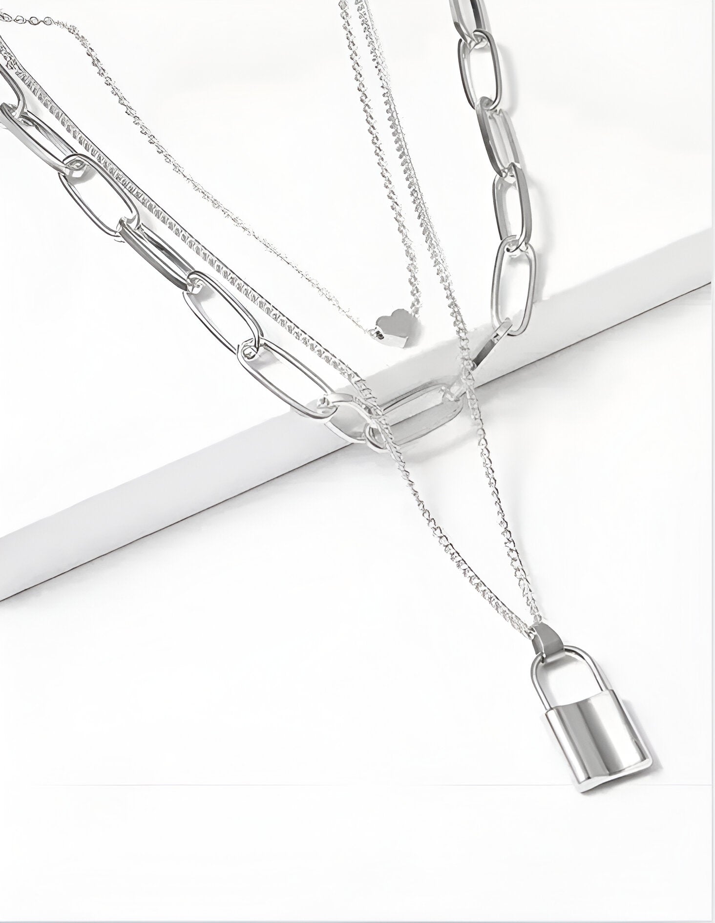 Silver Plated Three layered Necklace
