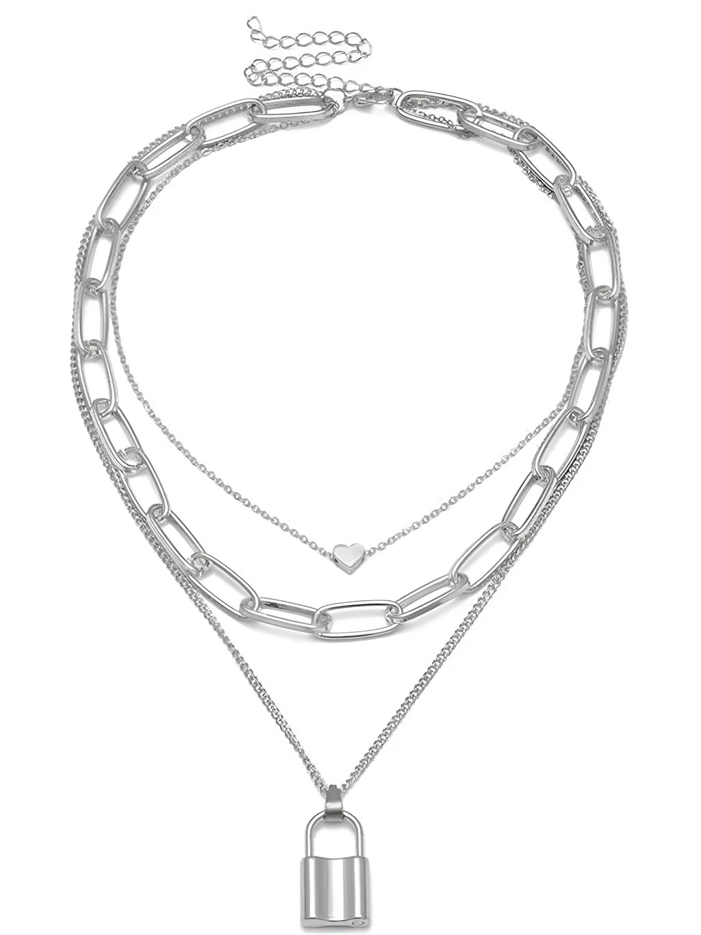 Silver Plated Three layered Necklace