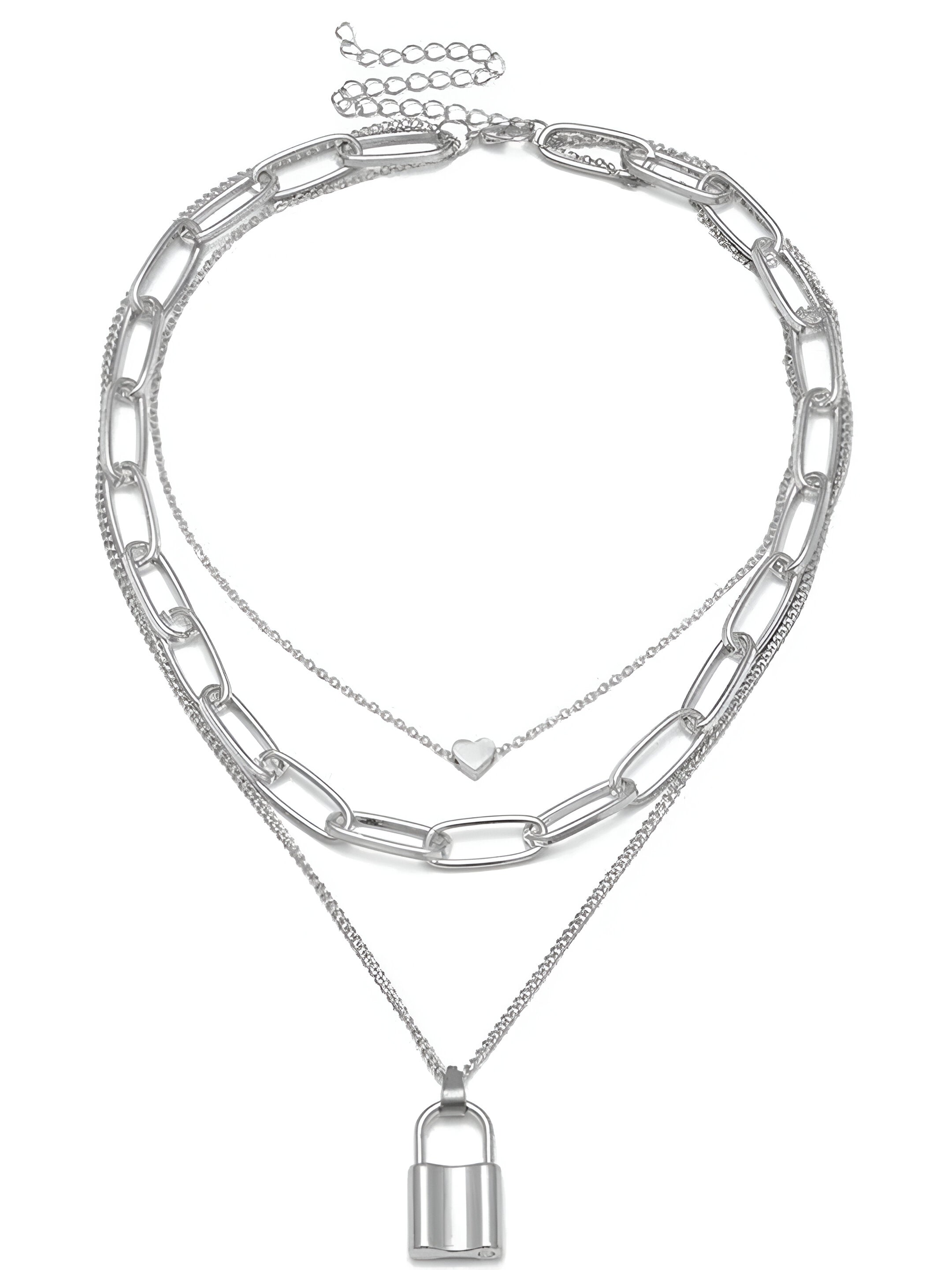 Silver Plated Three layered Necklace