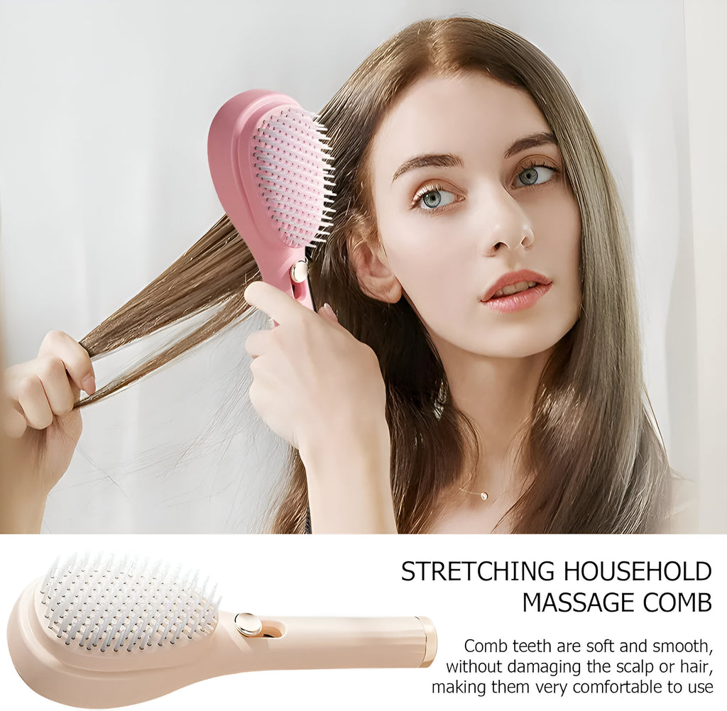 Scalp Massage Comb with Retractable Bristle