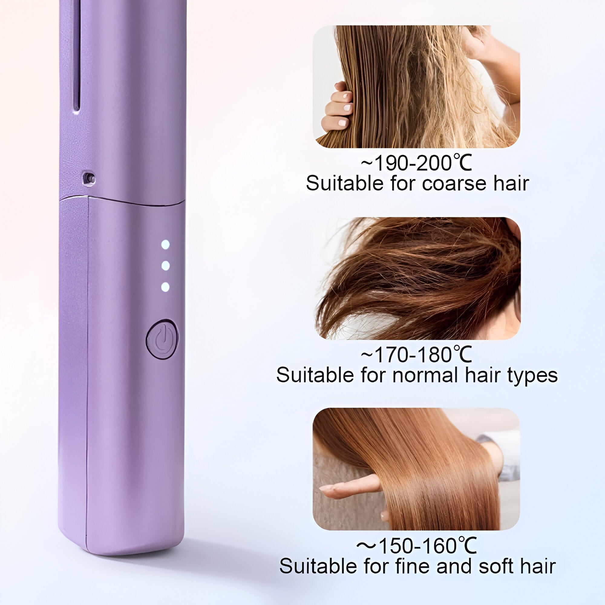 Meneflix Portable Mini Hair Straightener,Rechargeable