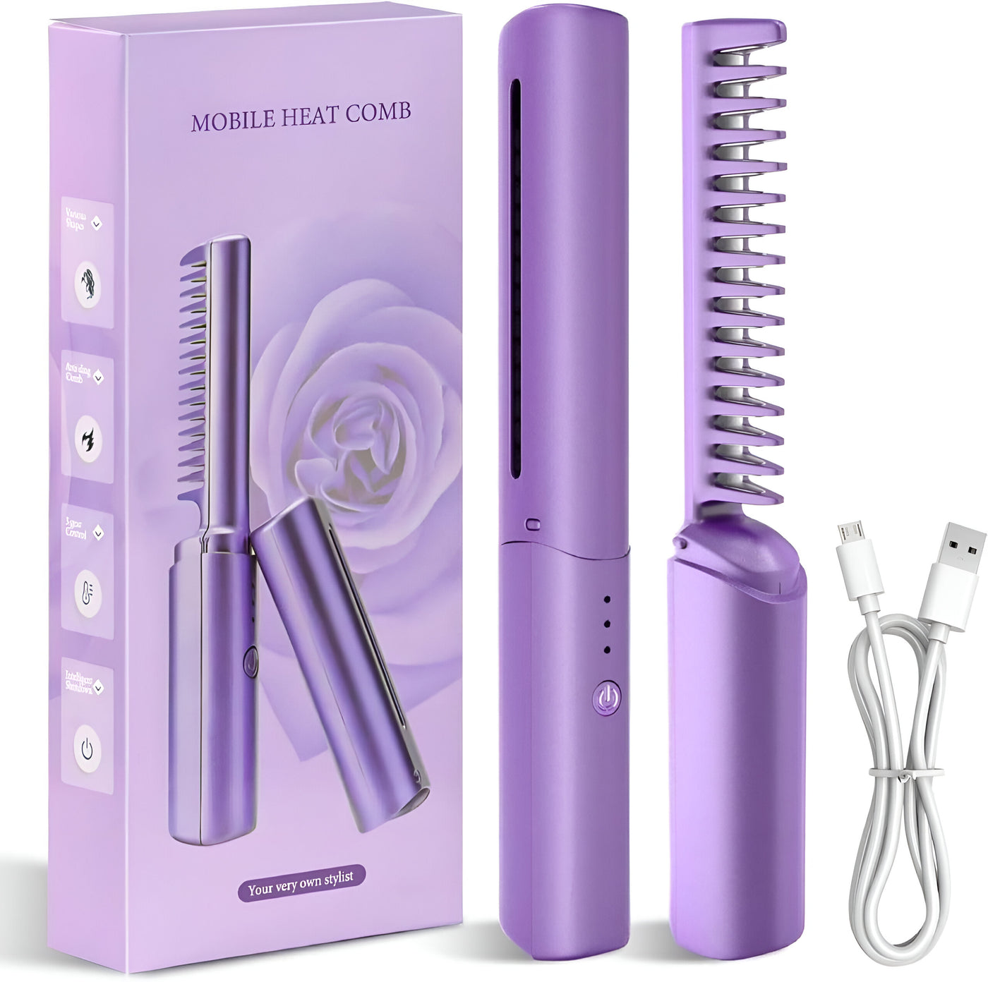 Meneflix Portable Mini Hair Straightener,Rechargeable