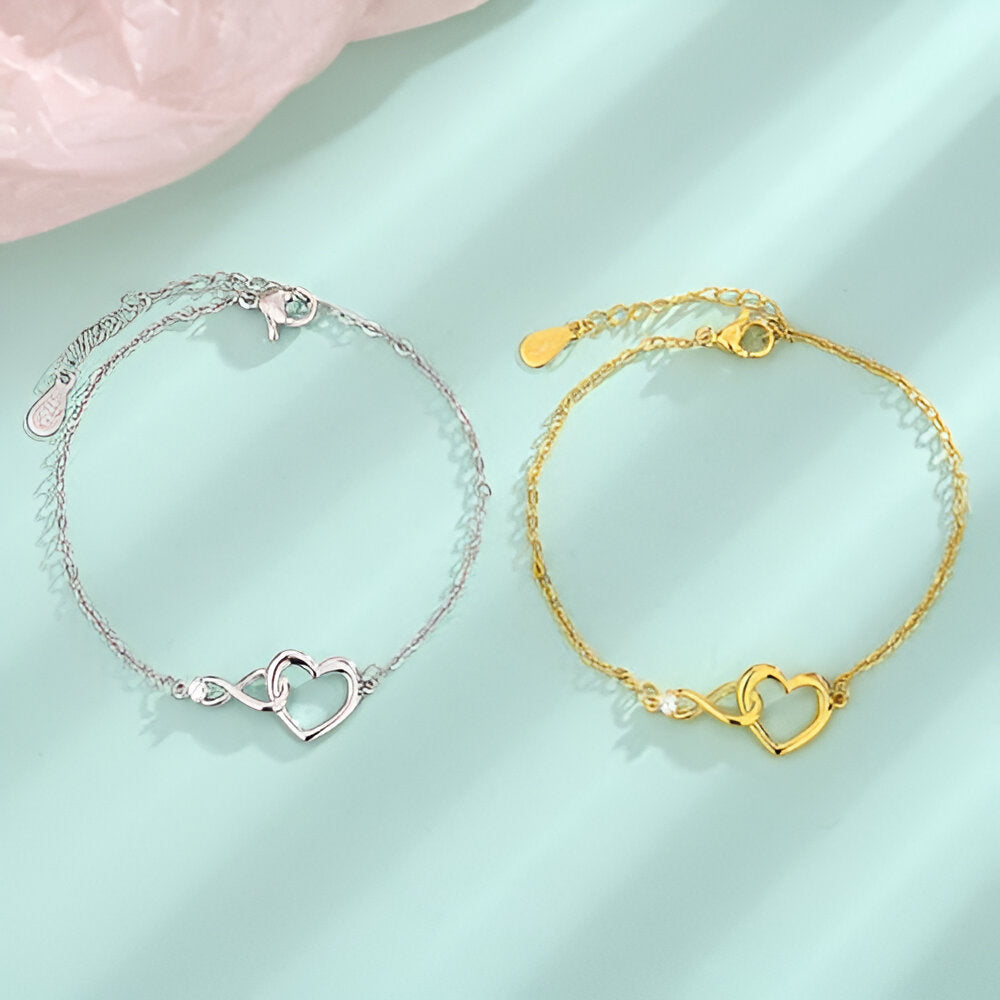 Golden Heart-Shaped Zirconia Bracelet