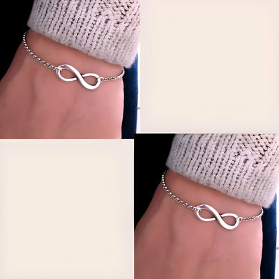 Pack of 2 Silver-Plated Infinity Bracelets for Men & Women