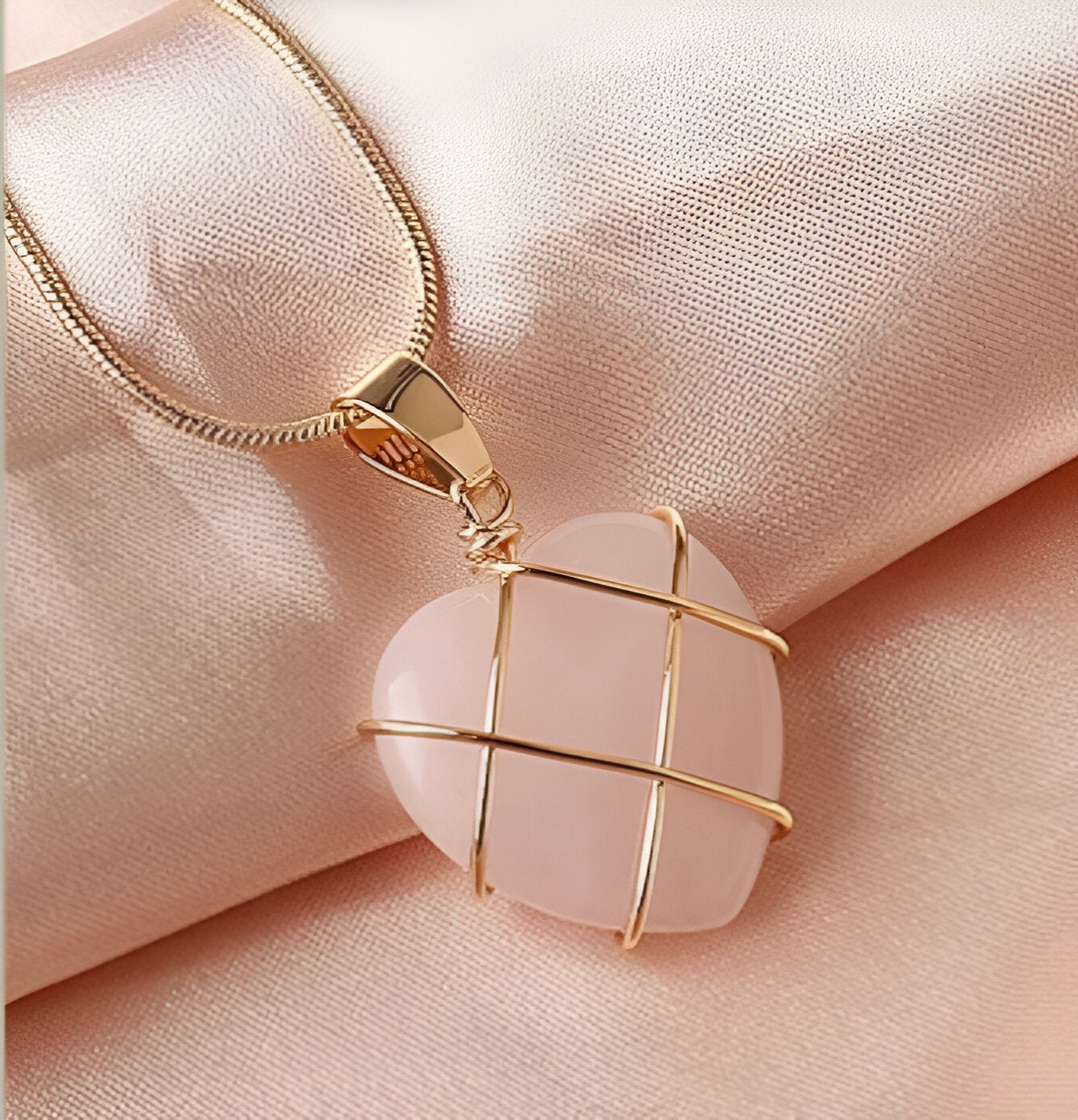 Lova Heart Crystal Stone Pendant Necklace