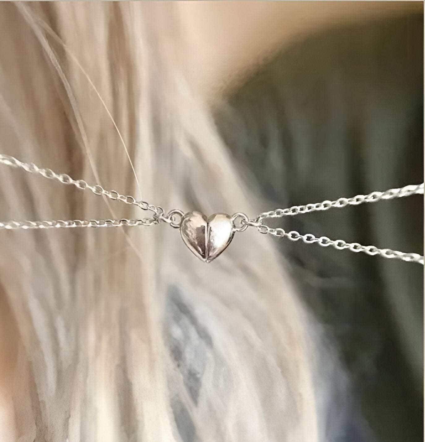 Fashion Heart Couple Necklace for Women & Men