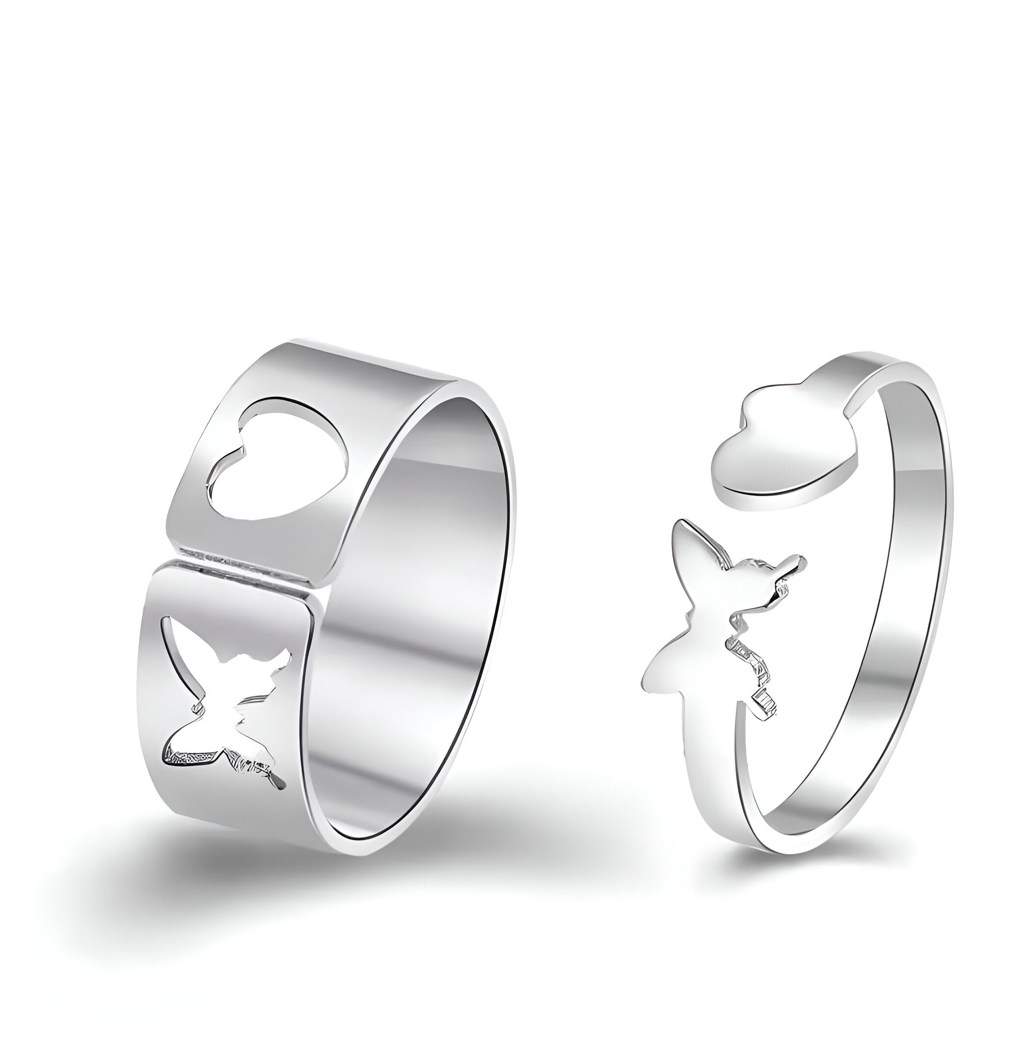 Heart & Butterfly Couple Ring Giftable