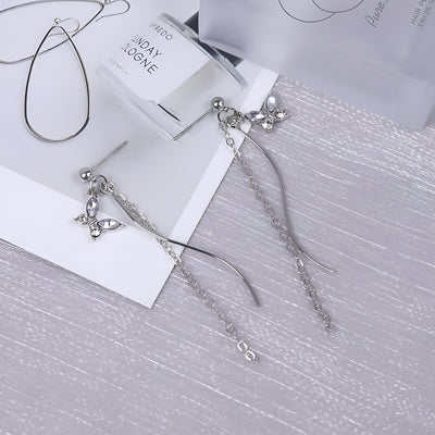 Elys Zircon Eye Tassel Earrings