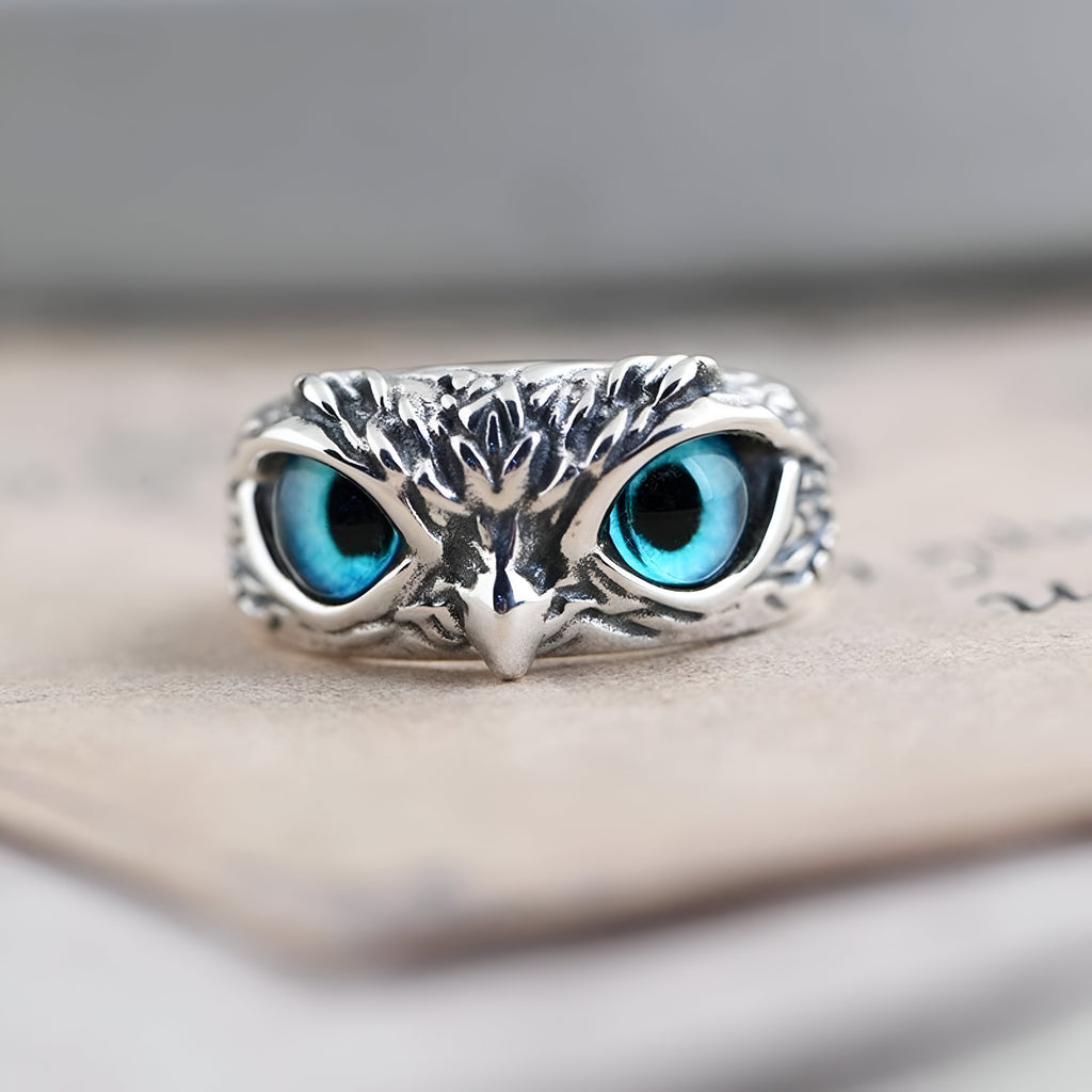 Silver-Plated Owl Ring