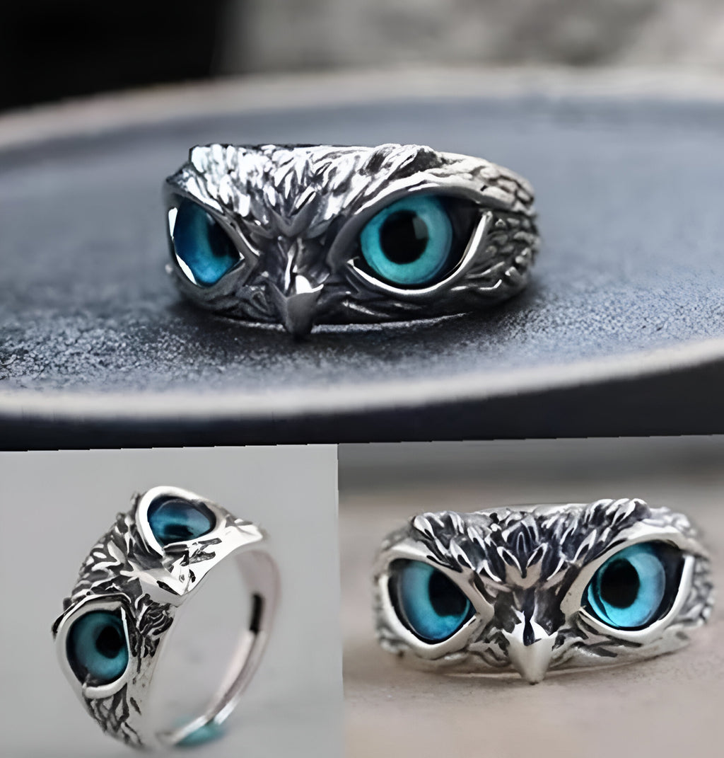 Silver-Plated Owl Ring