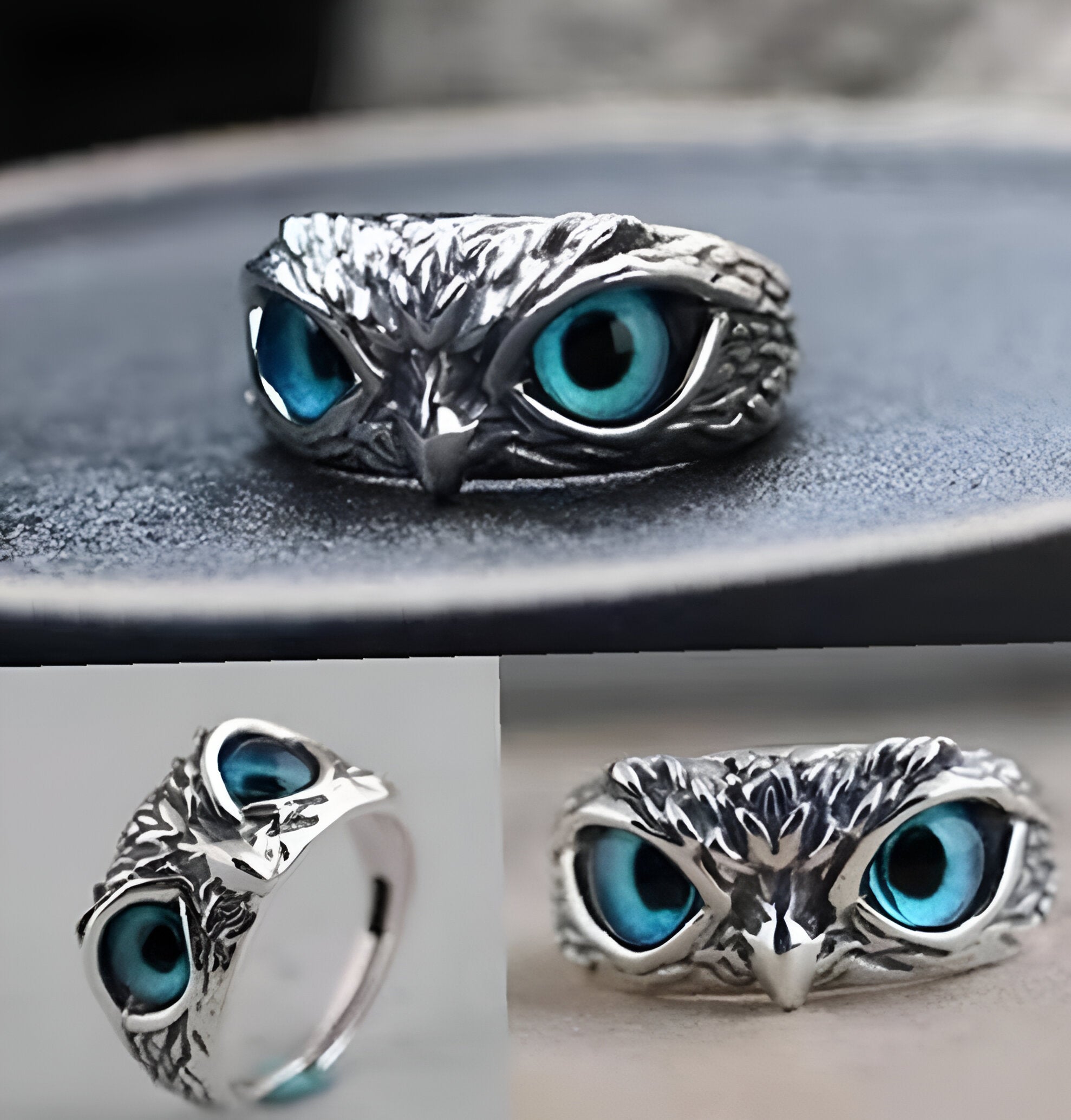 Silver-Plated Owl Ring