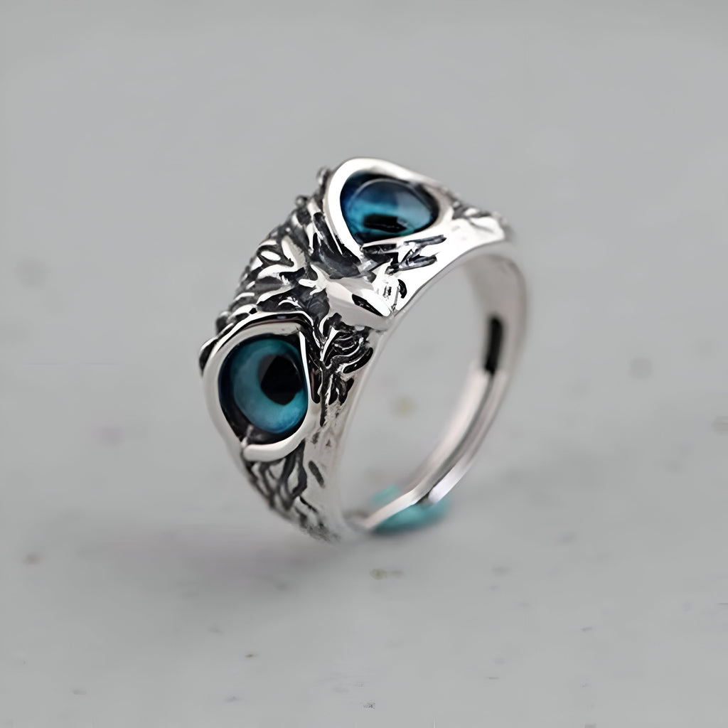 Silver-Plated Owl Ring
