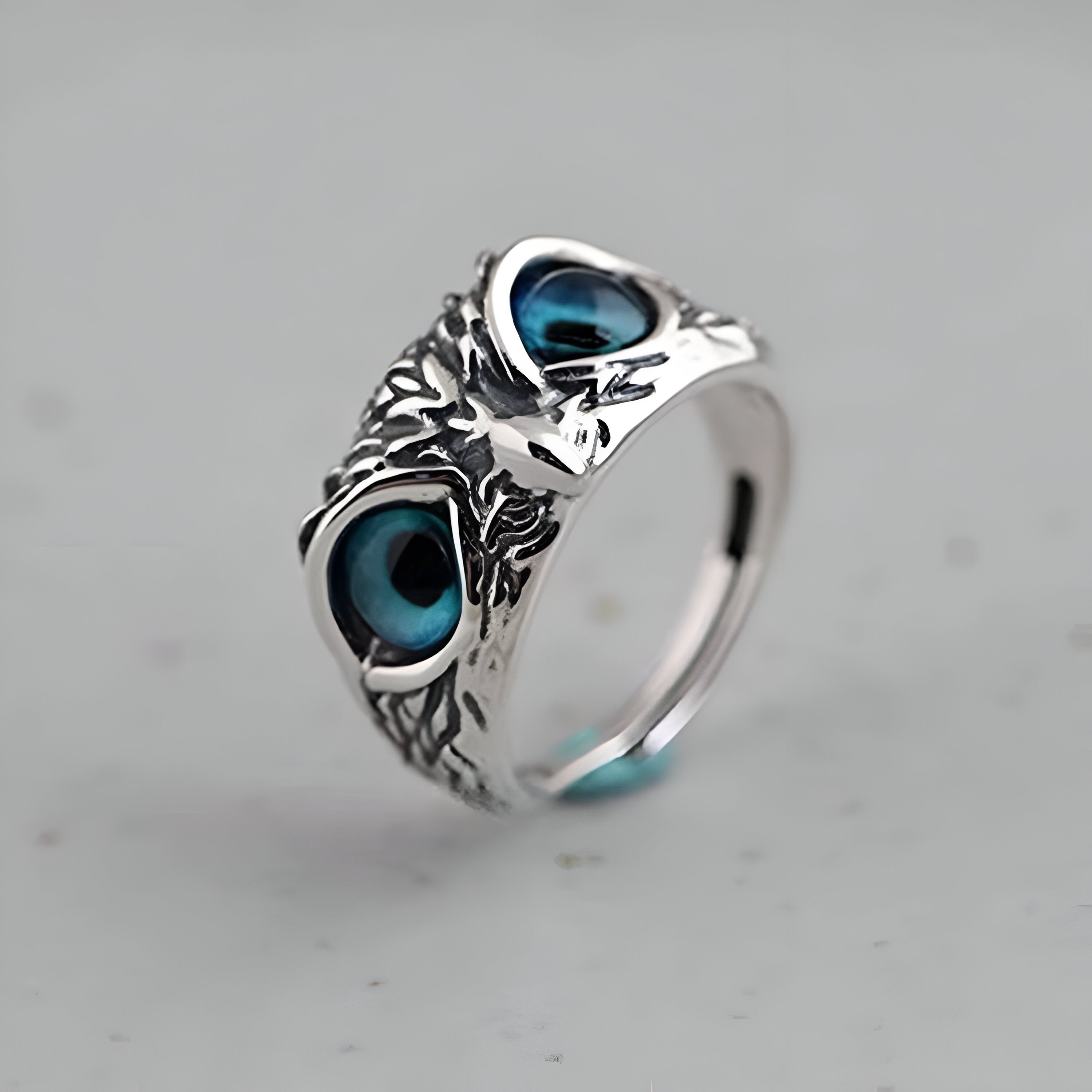Silver-Plated Owl Ring
