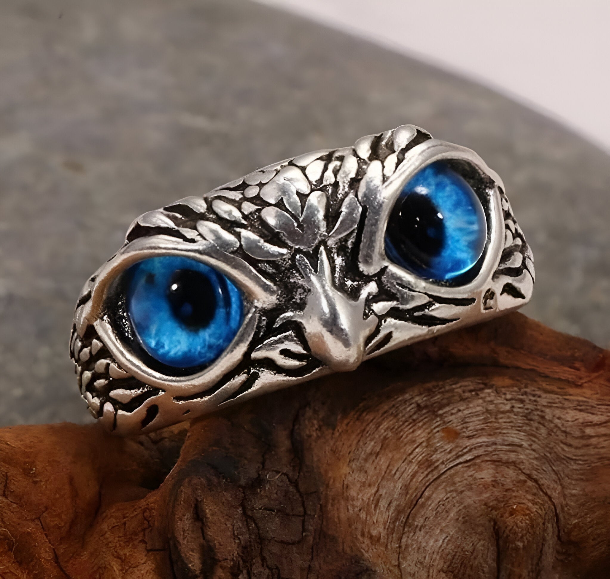 Silver-Plated Owl Ring