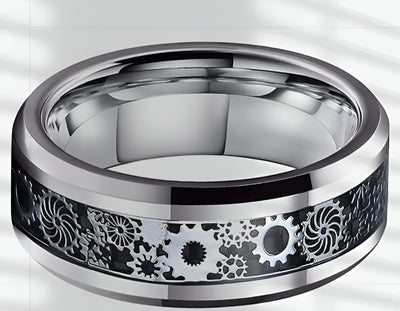 Luxurious Stainless Steel Mechanical Gear Ring