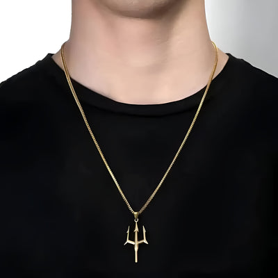 Trishul Gold Plated Pendant Chain