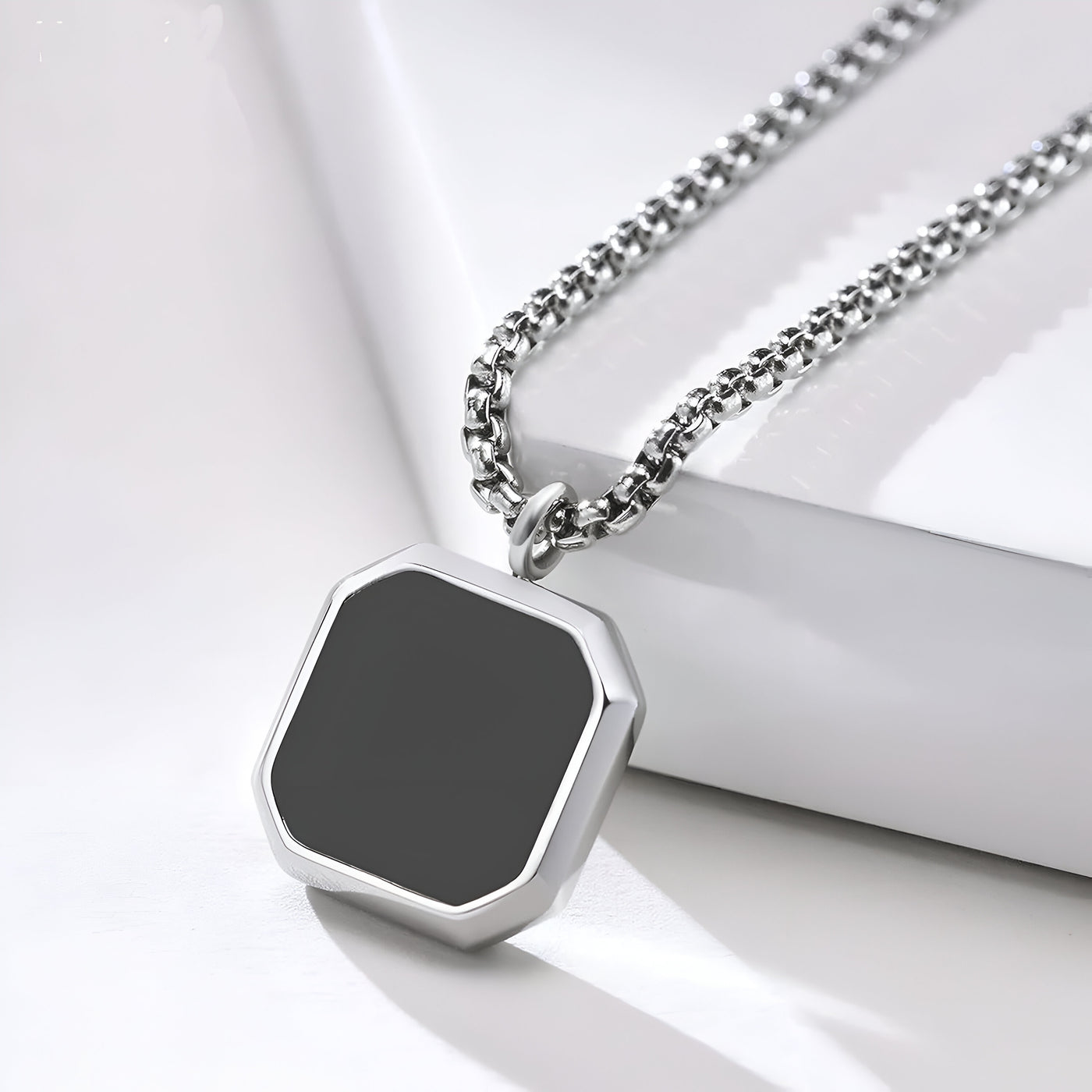 Pentagon Shape Silver  Pendant