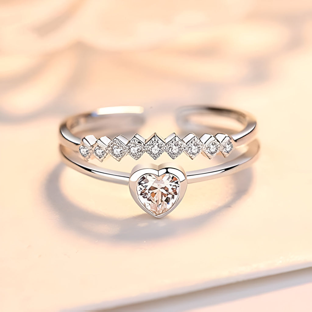 Elva Zirconia Stainless Steel Ring