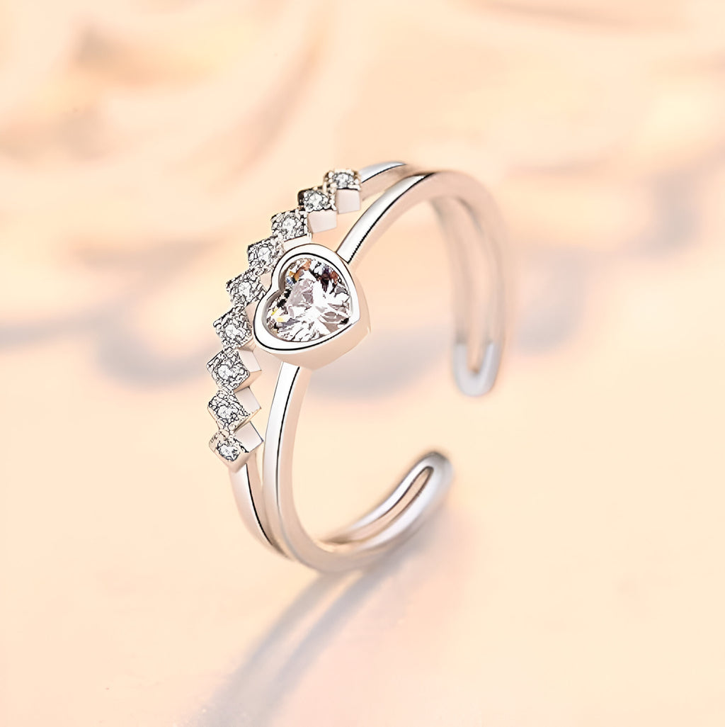 Elva Zirconia Stainless Steel Ring