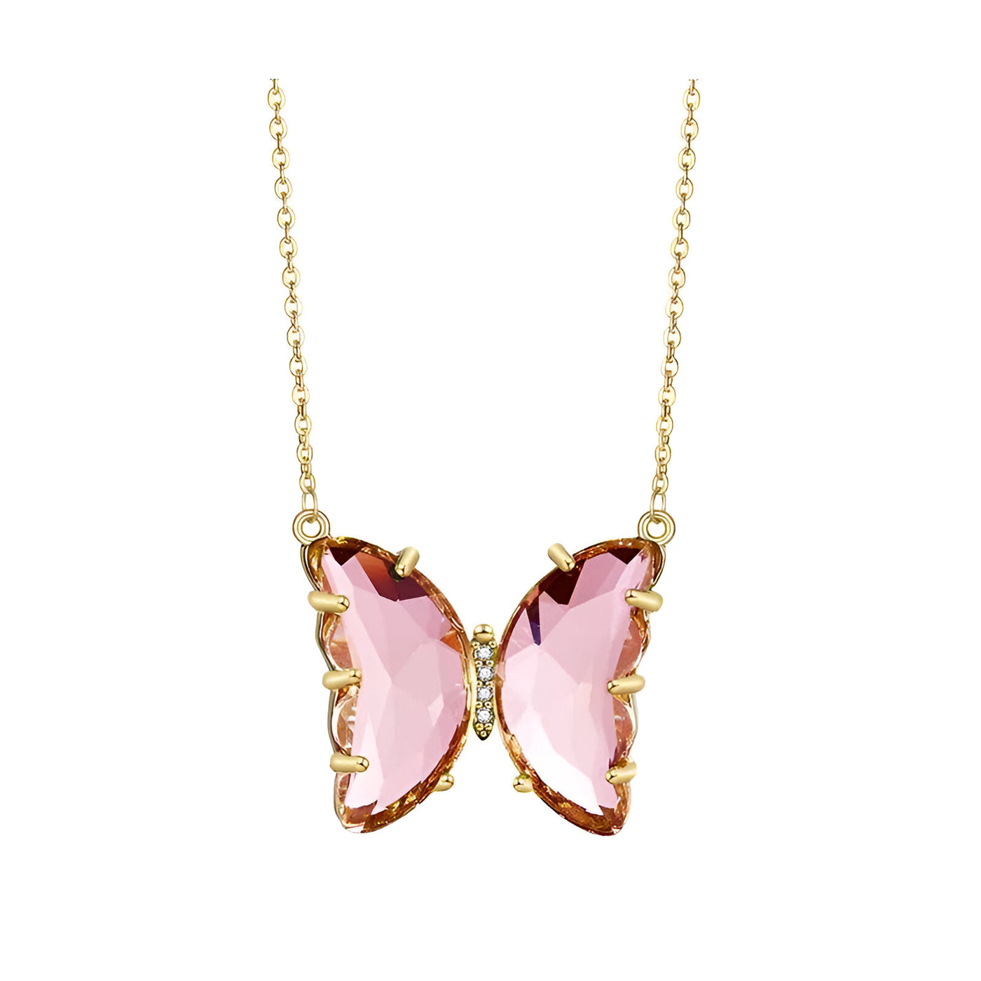 ELYS Pink Butterfly Necklace