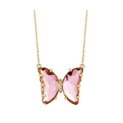 ELYS Pink Butterfly Necklace