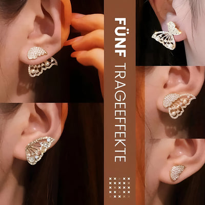 Elys Pearl Zirconia Stud Earrings