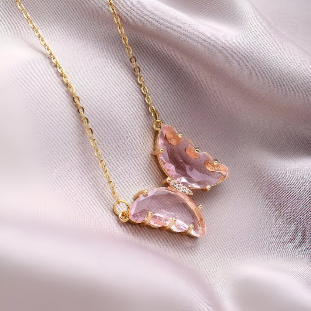 ELYS Pink Butterfly Necklace