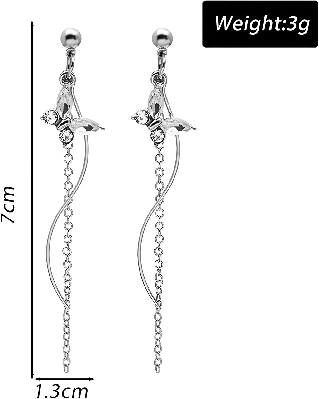 Elys Zircon Eye Tassel Earrings