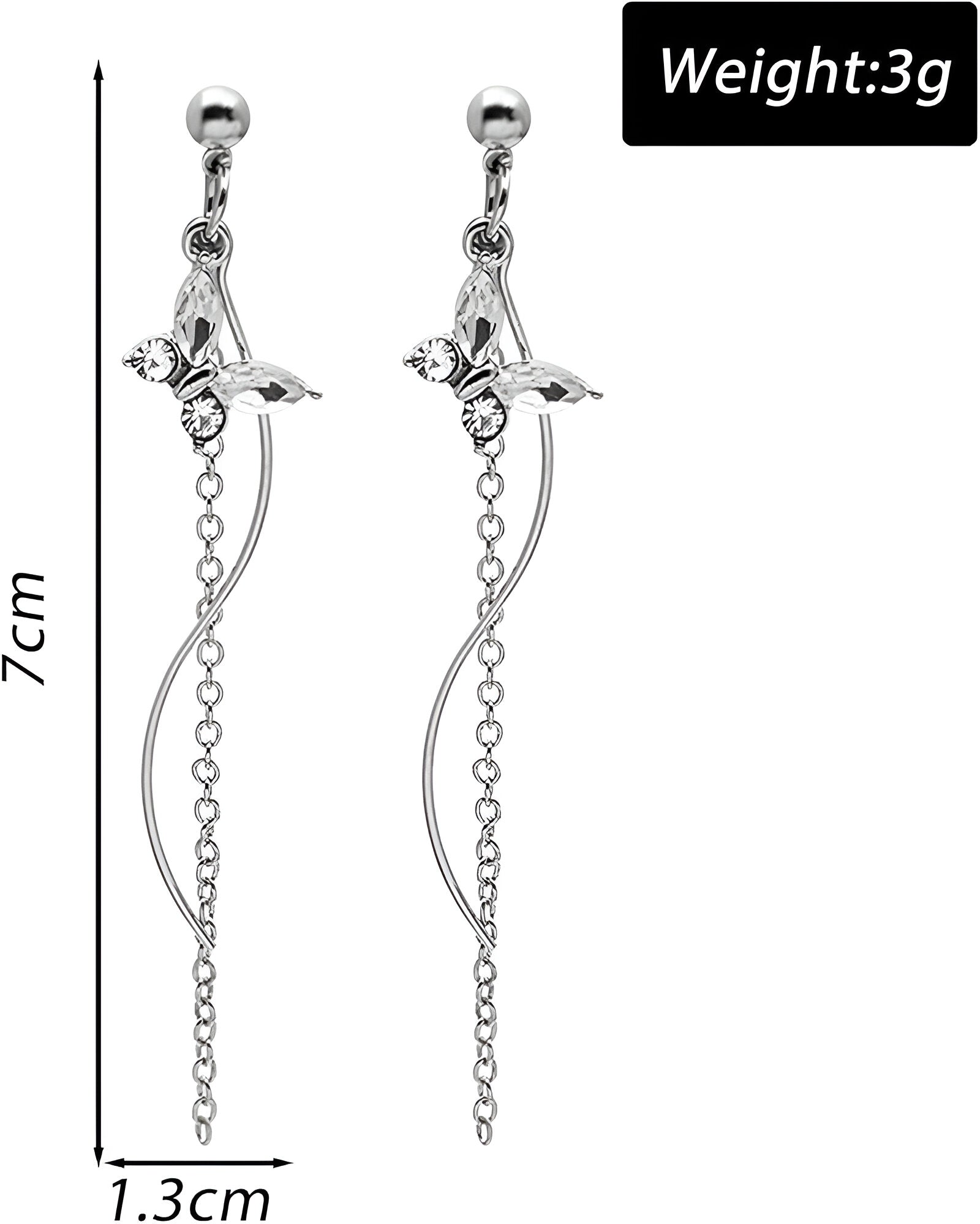 Elys Zircon Eye Tassel Earrings