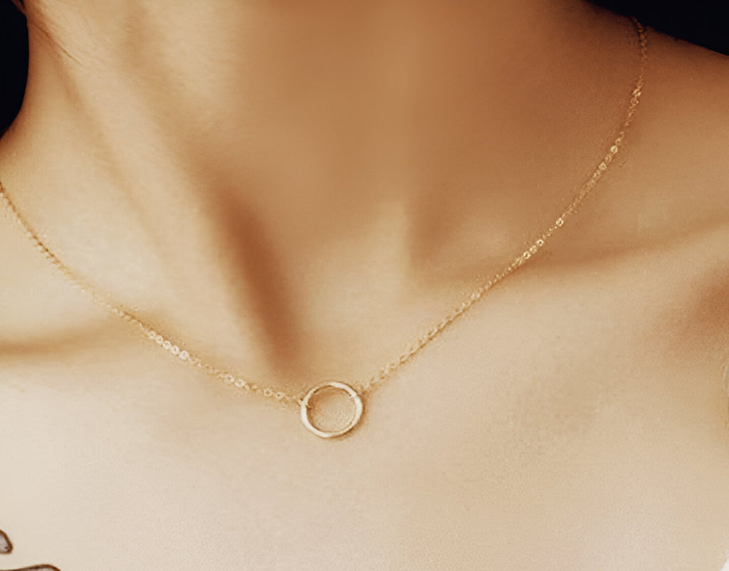 Round Gold Plated Stylish Necklace