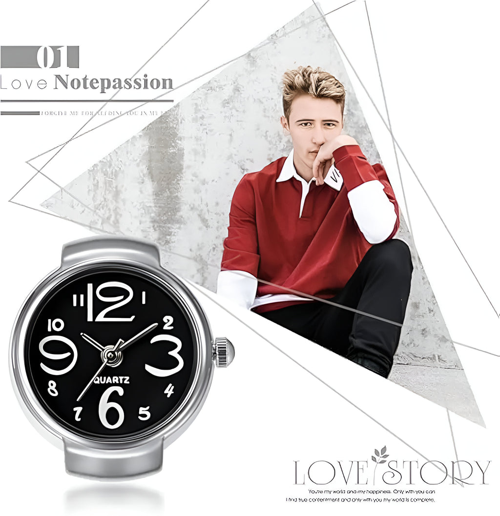 Women's Men's Ring Watch Analogue Quartz on Finger Watch Ring