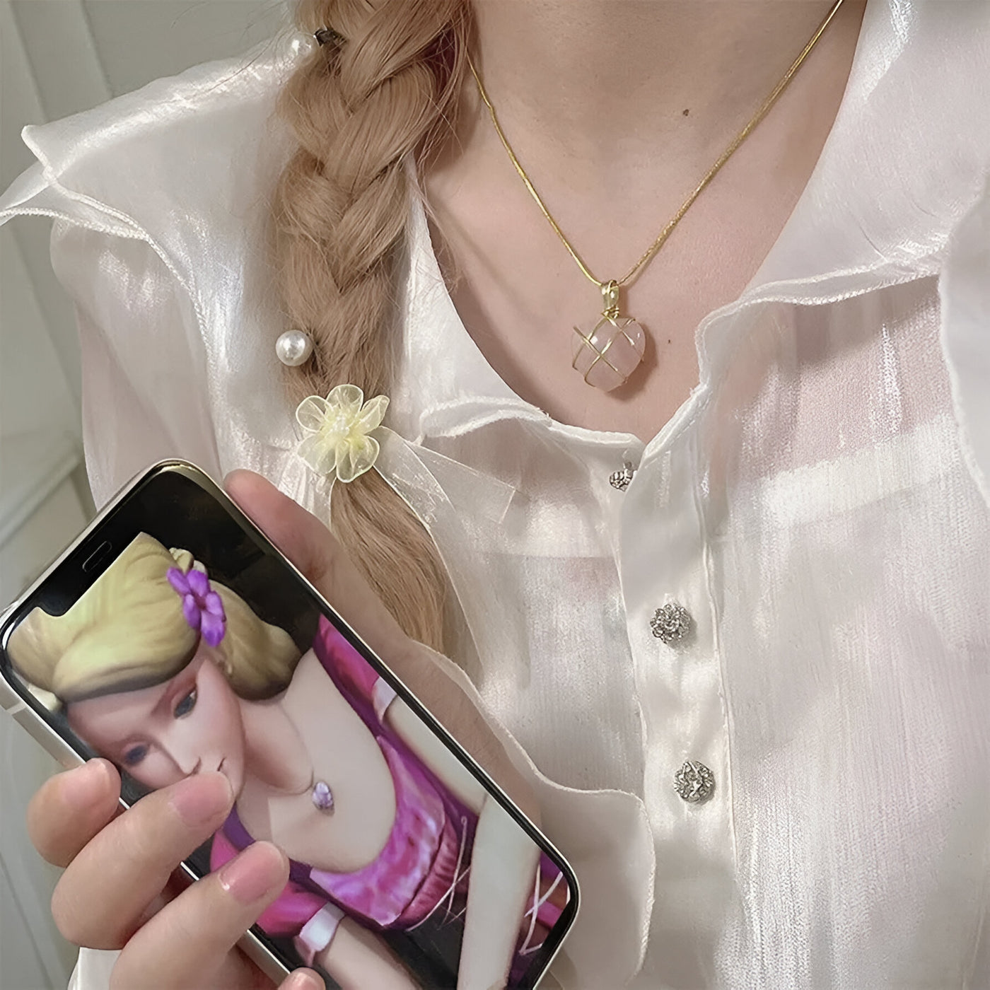 Lova Heart Crystal Stone Pendant Necklace