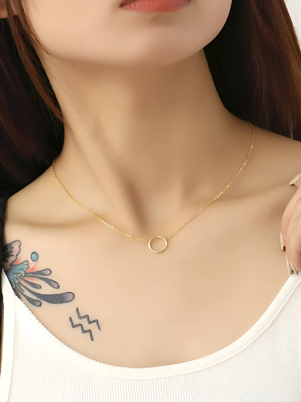 Round Gold Plated Stylish Necklace