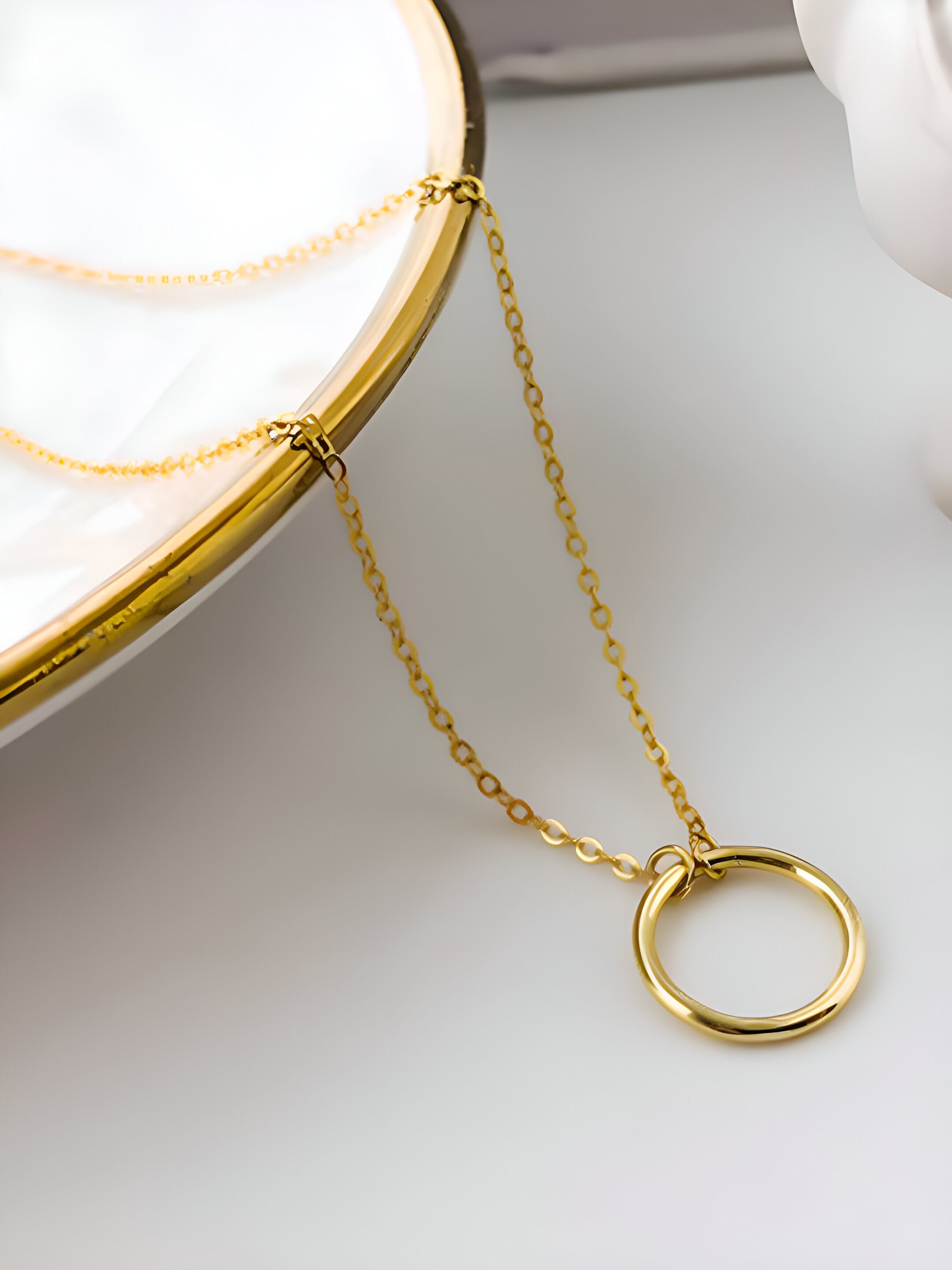 Round Gold Plated Stylish Necklace