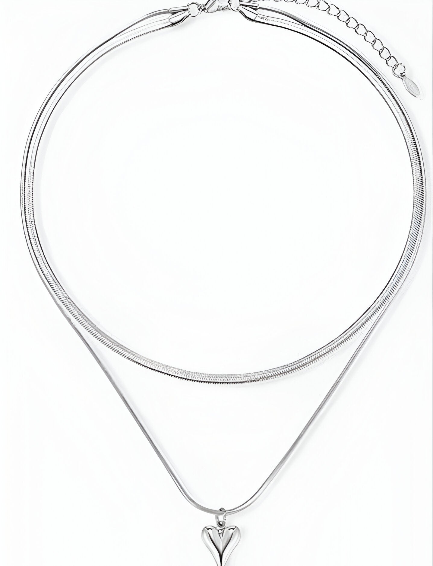 Double-Layered Heart Pendant Necklace