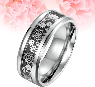 Luxurious Stainless Steel Mechanical Gear Ring