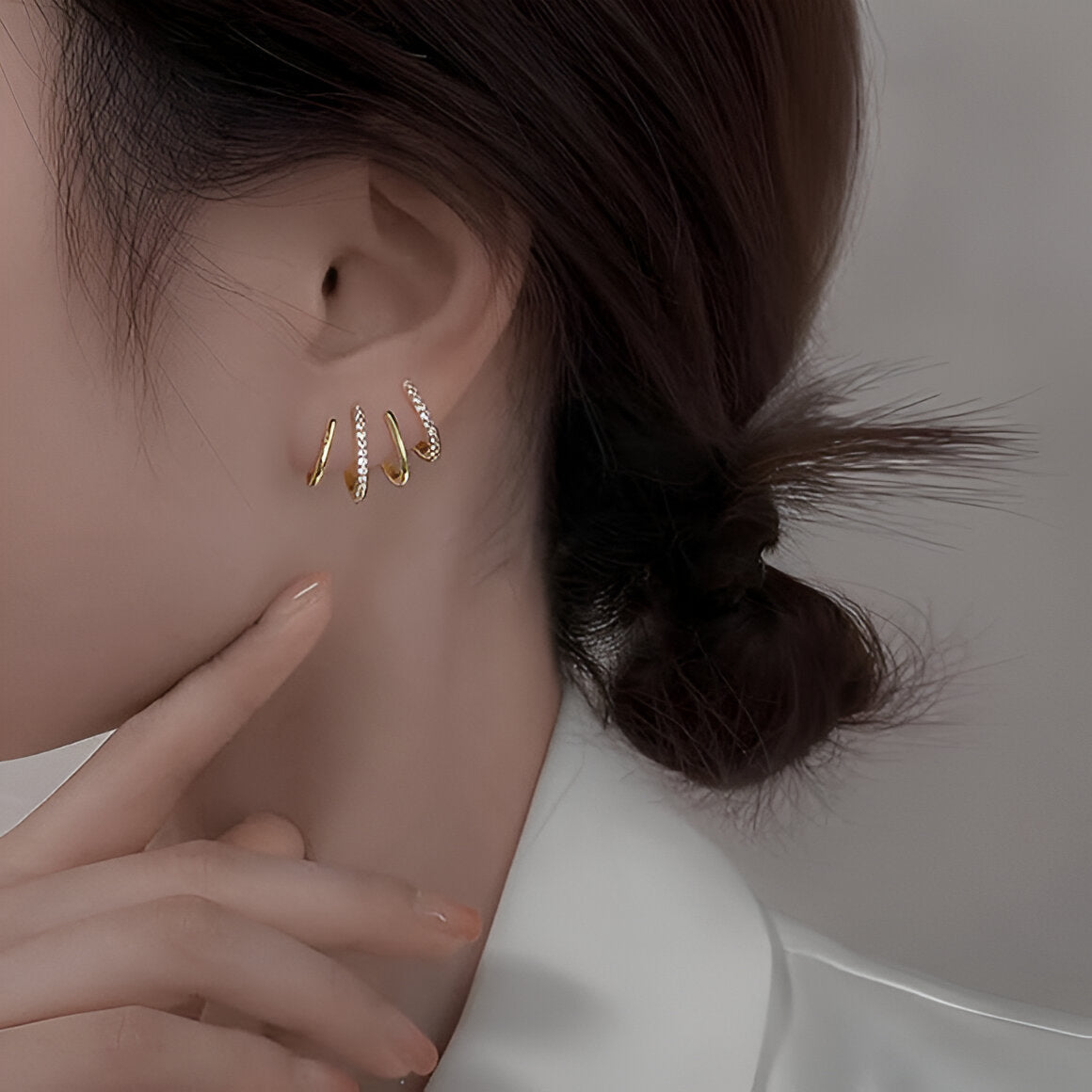 Auri  Gold Plated Four Prong Stud Earrings