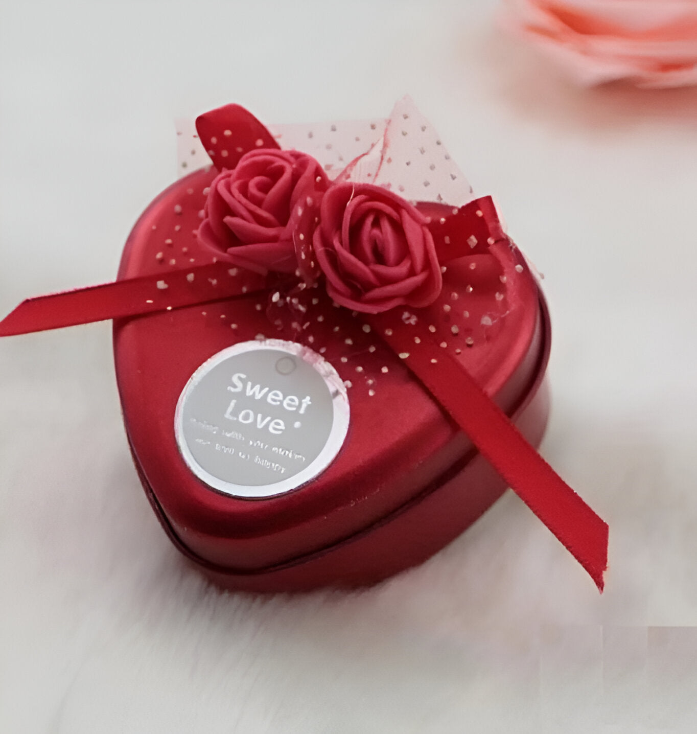 Floweraura Jewelry & Artificial Flower in Heart Red Box Gift