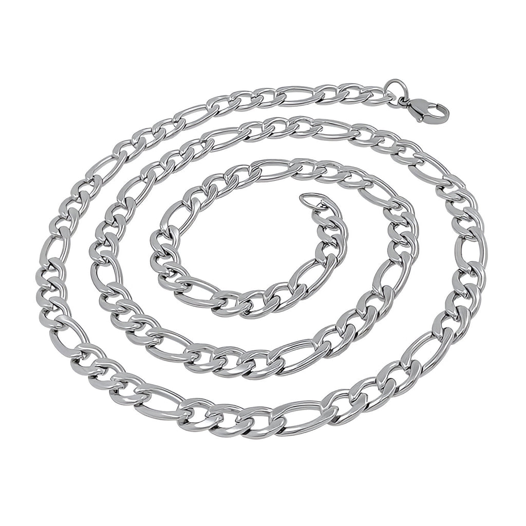 Rhodium Silver Plated Chain With Ring