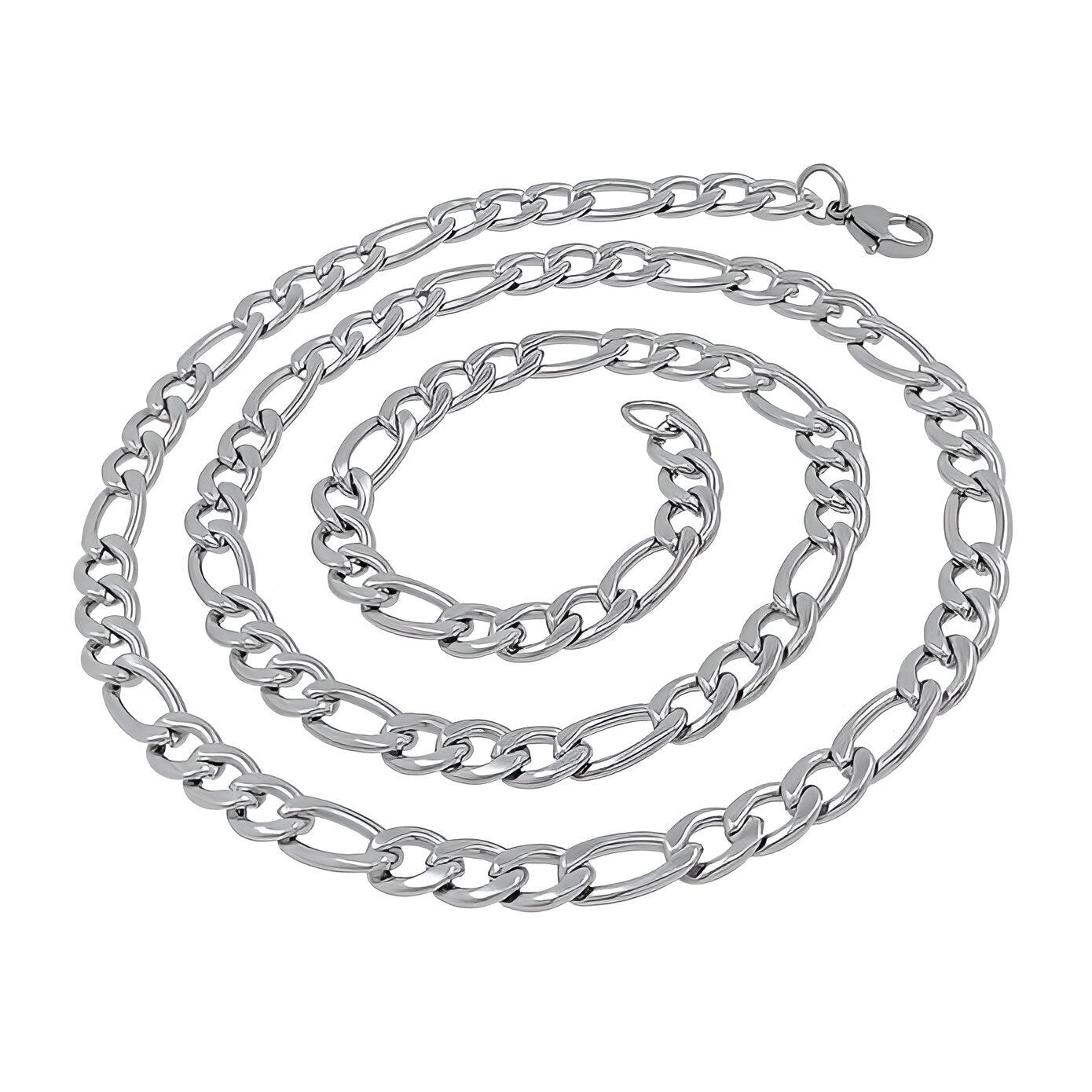 Rhodium Silver Plated Chain With Ring