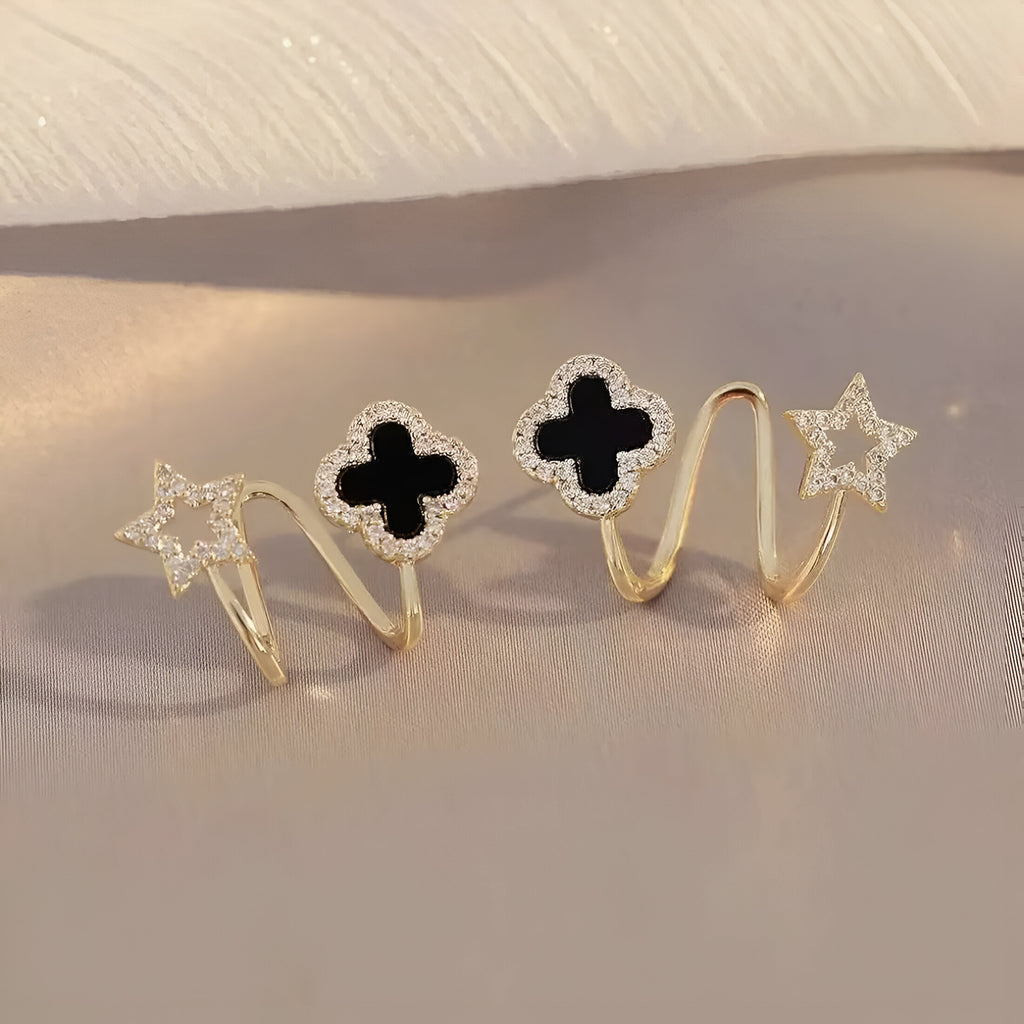 Auri Vibrato leaf Clover Earrings